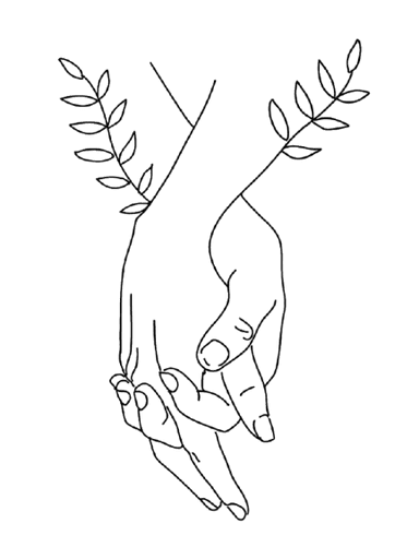 Hands clasped together